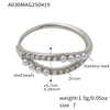 Wholesale Geometric Stainless Steel Electroplated Open Finger Ring For Women