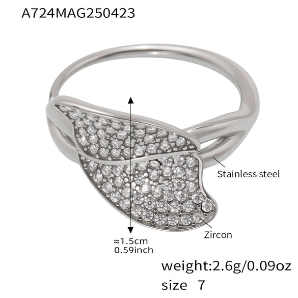 Wholesale Geometric Stainless Steel Electroplated Open Finger Ring For Women