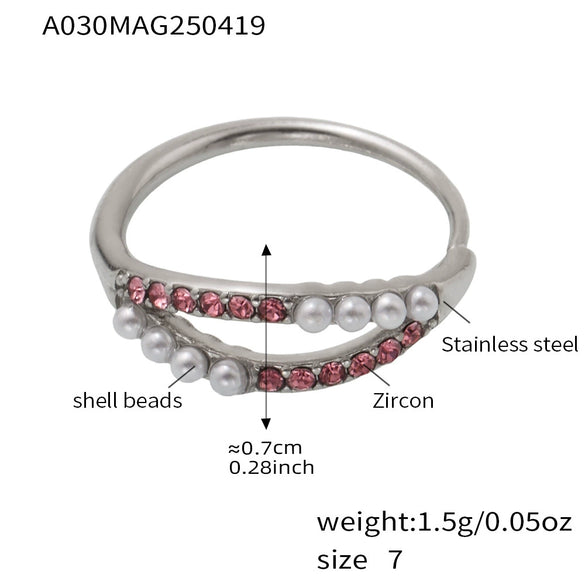 Wholesale Geometric Stainless Steel Electroplated Open Finger Ring For Women