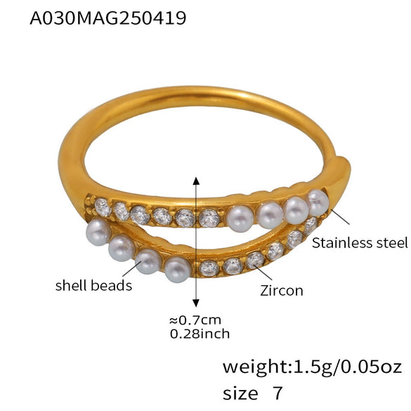 Wholesale Geometric Stainless Steel Electroplated Open Finger Ring For Women