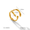 Wholesale Geometric Stainless Steel Electroplated Open Rings For Women