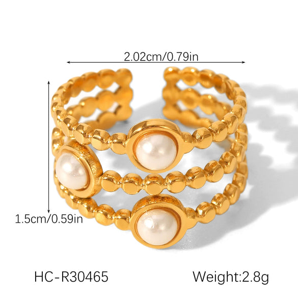 Wholesale Geometric Stainless Steel Electroplated Open Rings For Women
