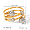 Wholesale Geometric Stainless Steel Electroplated Open Rings For Women