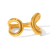 Wholesale Geometric Stainless Steel Electroplated Open Rings For Women