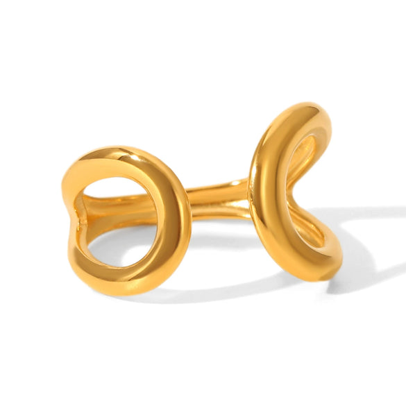 Wholesale Geometric Stainless Steel Electroplated Open Rings For Women