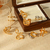 Wholesale Geometric Stainless Steel Electroplated Open Rings For Women