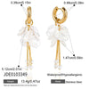 Wholesale Geometric Stainless Steel Electroplated Plants Flowers Style Tassel Earrings For Women