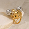 Wholesale Geometric Stainless Steel Electroplated Ring And Bracelet For Women