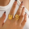 Wholesale Geometric Stainless Steel Electroplated Ring For Women