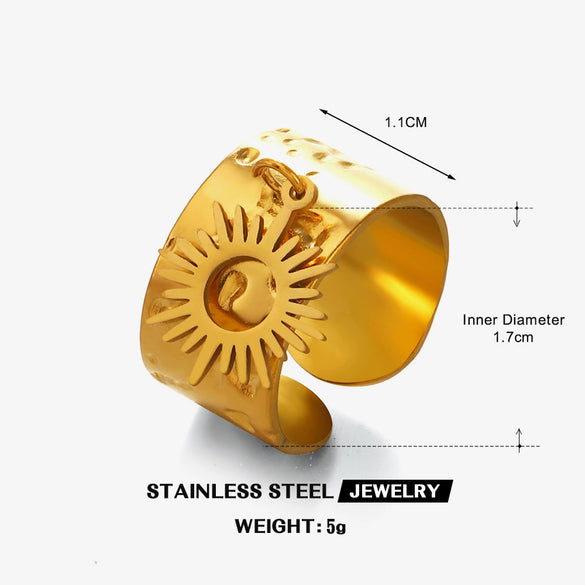 Wholesale Geometric Stainless Steel Electroplated Ring For Women