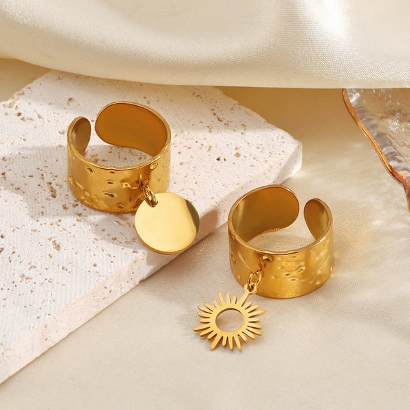 Wholesale Geometric Stainless Steel Electroplated Ring For Women