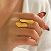 Wholesale Geometric Stainless Steel Electroplated Ring For Women