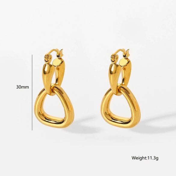 Wholesale Geometric Stainless Steel Electroplated Ring Pendant Earrings Jewelry For Women