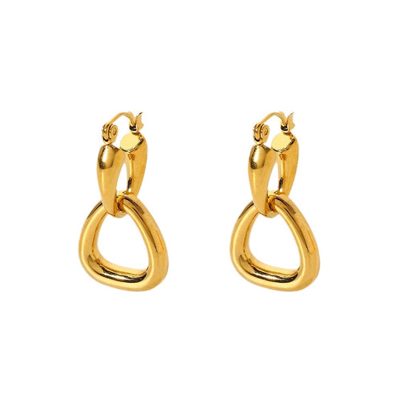 Wholesale Geometric Stainless Steel Electroplated Ring Pendant Earrings Jewelry For Women
