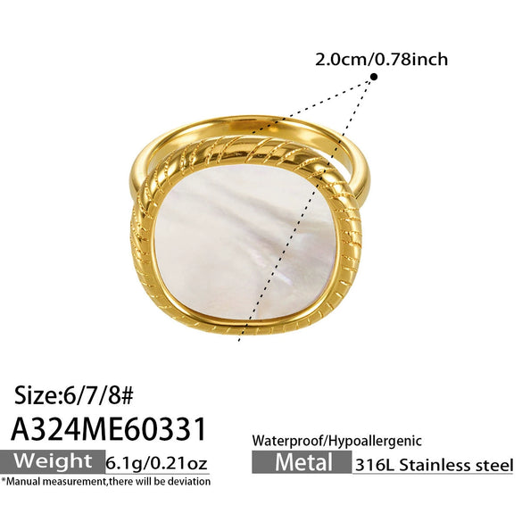 Wholesale Geometric Stainless Steel Electroplated Ring Unisex Accessories