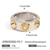 Wholesale Geometric Stainless Steel Electroplated Rings For Women Punk Jewelry