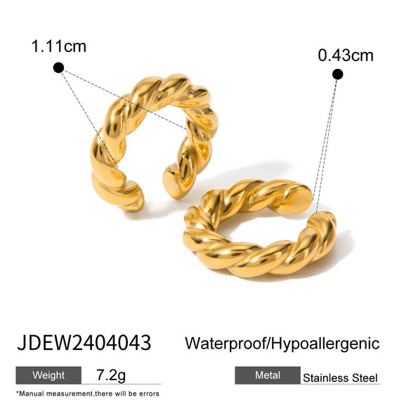 Wholesale Geometric Stainless Steel Electroplated Round Ear Clips For Women