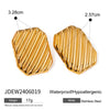 Wholesale Geometric Stainless Steel Electroplated Square Wave Texture Earrings For Women