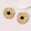 Wholesale Geometric Stainless Steel Electroplated Stud Earrings For Women With Retro Design