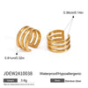 Wholesale Geometric Stainless Steel Electroplated Three Layer Hollow Ear Clip Earrings Jewelry Quiet Design High Grade