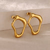 Wholesale Geometric Stainless Steel Electroplated Unisex Butterfly Stereo Earrings