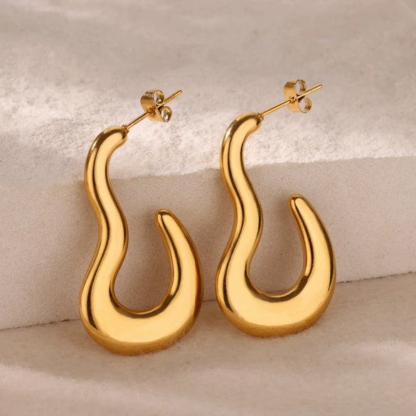Wholesale Geometric Stainless Steel Electroplated Unisex Butterfly Stereo Earrings
