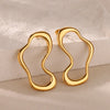 Wholesale Geometric Stainless Steel Electroplated Unisex Butterfly Stereo Earrings