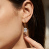 Wholesale Geometric Stainless Steel Electroplated Unisex Earrings With Square Pendant And Circle Design