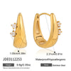 Wholesale Geometric Stainless Steel Electroplated Ushaped Zircon Earrings For Women