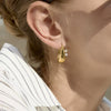 Wholesale Geometric Stainless Steel Electroplated Ushaped Zircon Earrings For Women