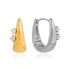 Wholesale Geometric Stainless Steel Electroplated Ushaped Zircon Earrings For Women