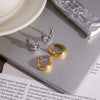 Wholesale Geometric Stainless Steel Electroplated Ushaped Zircon Earrings For Women