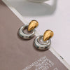 Wholesale Geometric Stainless Steel Electroplated Water Drop Earrings For Women