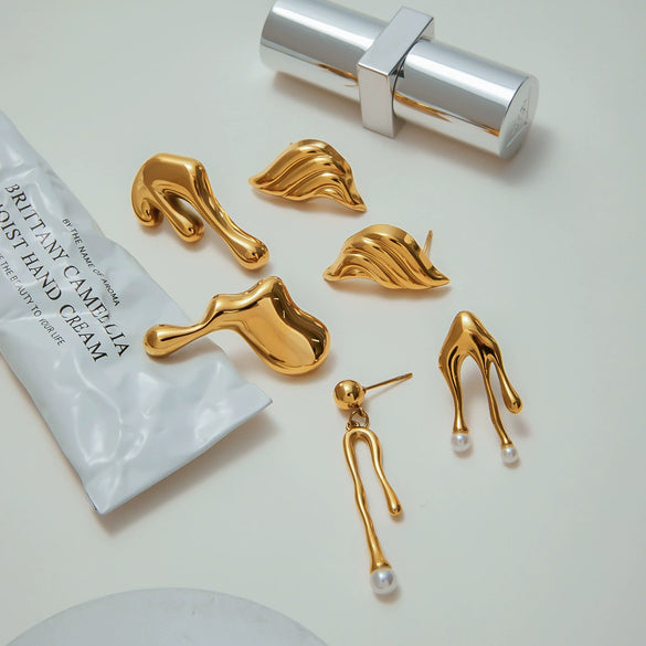Wholesale Geometric Stainless Steel Electroplated Women's Earrings