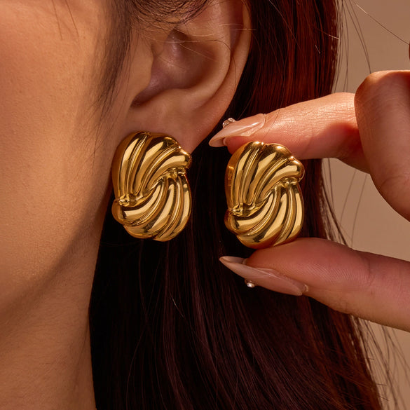 Wholesale Geometric Stainless Steel Electroplated Women's Earrings