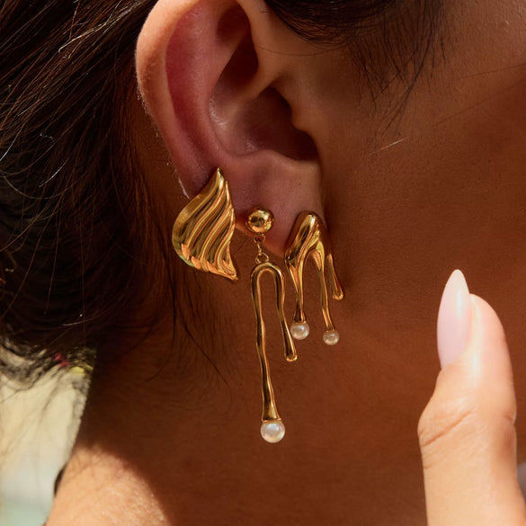 Wholesale Geometric Stainless Steel Electroplated Women's Earrings