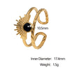 Wholesale Geometric Stainless Steel Electroplated Women's Open Rings Retro Simple Style