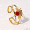 Wholesale Geometric Stainless Steel Electroplated Women's Open Rings Retro Simple Style