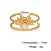 Wholesale Geometric Stainless Steel Electroplated Women's Open Rings Retro Simple Style