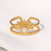 Wholesale Geometric Stainless Steel Electroplated Women's Open Rings Retro Simple Style