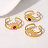 Wholesale Geometric Stainless Steel Electroplated Women's Open Rings Retro Simple Style