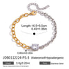 Wholesale Geometric Stainless Steel Electroplated Zircon Chain Bracelet For Women