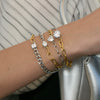 Wholesale Geometric Stainless Steel Electroplated Zircon Chain Bracelet For Women