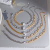 Wholesale Geometric Stainless Steel Electroplated Zircon Chain Bracelet For Women