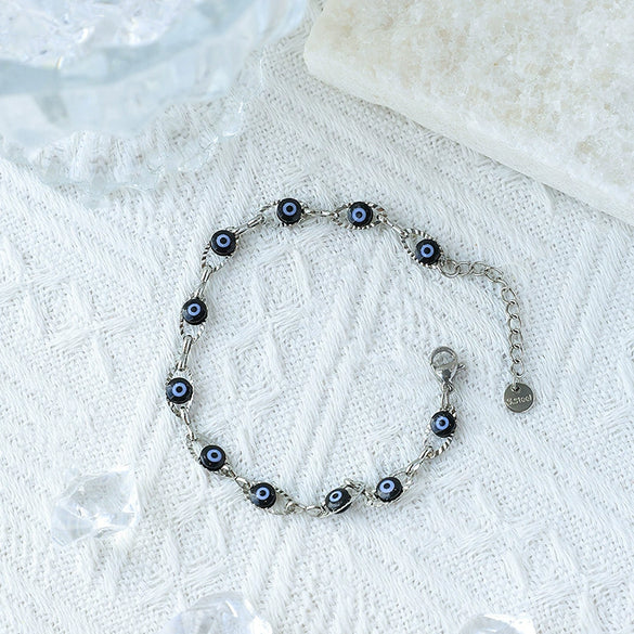 Wholesale Geometric Stainless Steel Electroplating Devil's Eye Joker Unisex Bracelet Jewelry Accessories