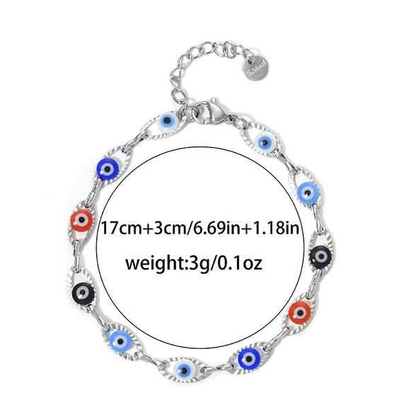 Wholesale Geometric Stainless Steel Electroplating Devil's Eye Joker Unisex Bracelet Jewelry Accessories