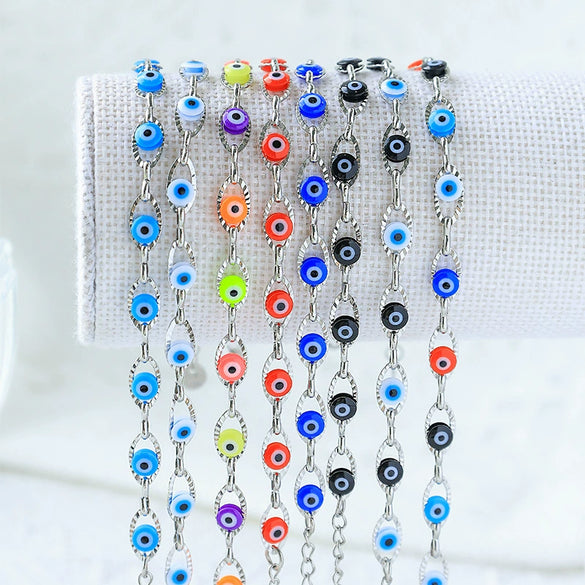 Wholesale Geometric Stainless Steel Electroplating Devil's Eye Joker Unisex Bracelet Jewelry Accessories