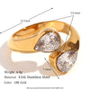 Wholesale Geometric Stainless Steel Fashion Open Ring With Electroplating And Zircon For Women