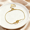 Wholesale Geometric Stainless Steel Gold Plated Knotted Snake Chain Bracelet For Women