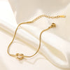 Wholesale Geometric Stainless Steel Gold Plated Knotted Snake Chain Bracelet For Women